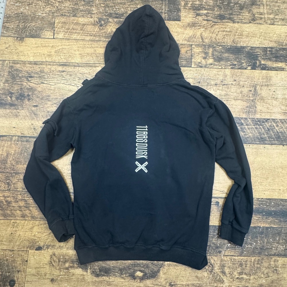 11 by BBS DUSK Boris Bidjan‎ Saberi Terry Buckle Mens Black Hoodie Size M - Picture 8 of 9